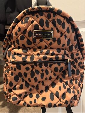 Marc Jacobs Quilted Leopard-Print Backpack in Tan and Black